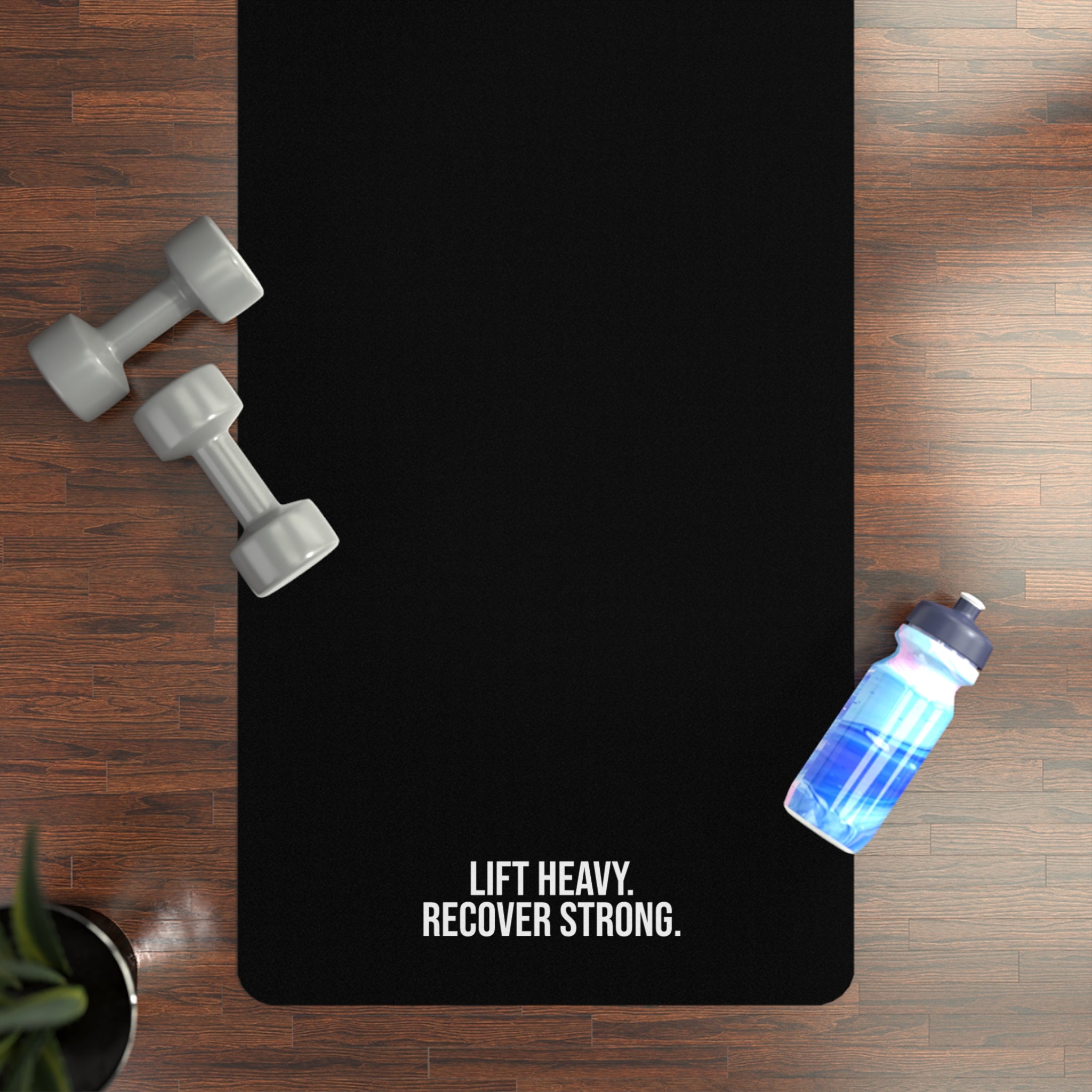 Durable Rubber Yoga Mat - Lift Heavy, Recover Strong, Fitness Enthusiasts, Home Workouts, Yoga Classes, Gift for Athletes