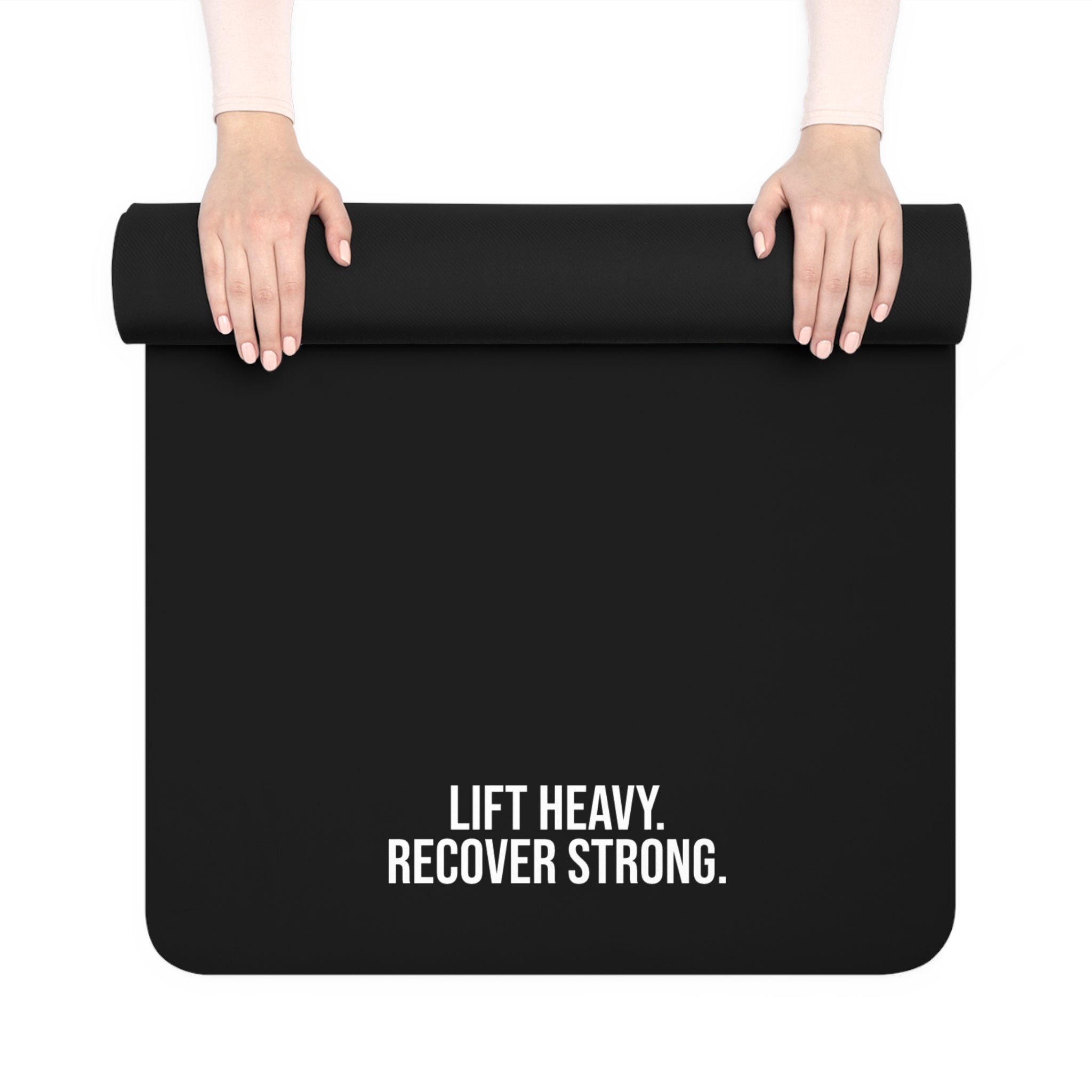 Durable Rubber Yoga Mat - Lift Heavy, Recover Strong, Fitness Enthusiasts, Home Workouts, Yoga Classes, Gift for Athletes